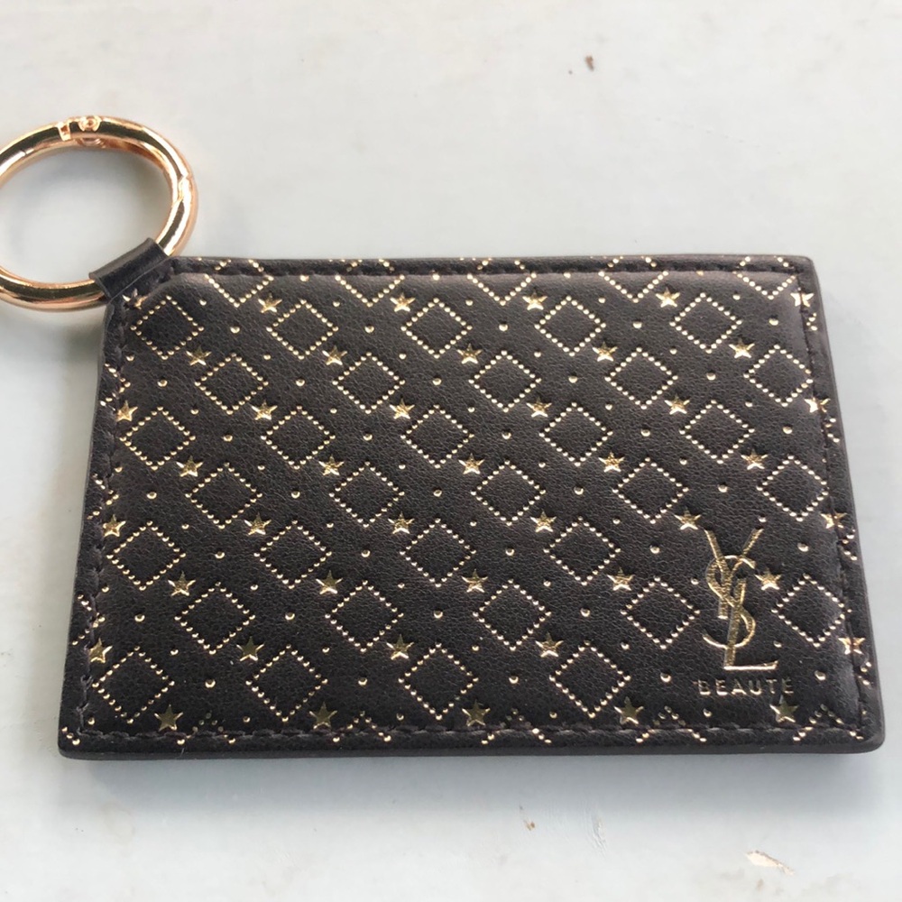 NWOT Yves Saint Laurent Black mirror with Gold Detailing